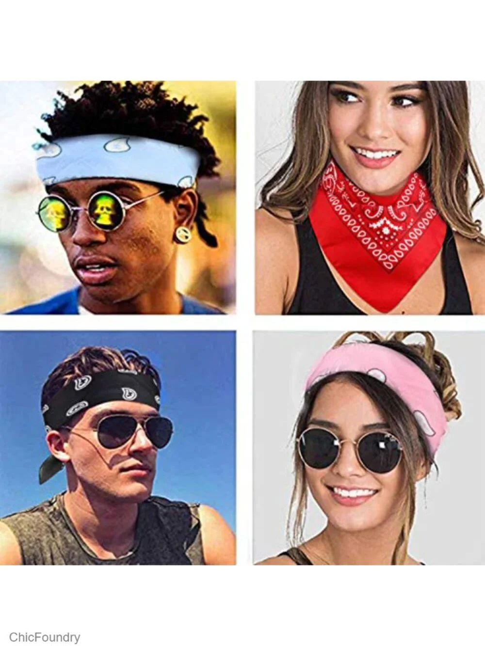 Polyester Bandana 12 Pack Head Scarf 22in Multi-Use
